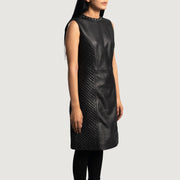 Black Sheepskin leather Coat - Rückansicht mit passgenauen Schultern &amp; sauberem Saum