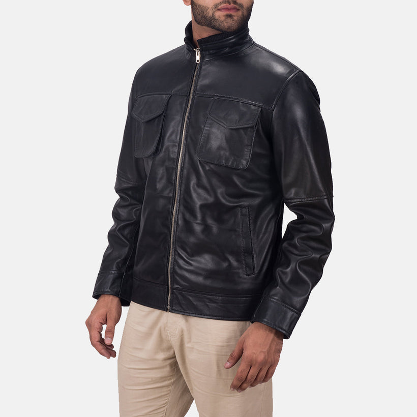 Maurice Schwarz Lederjacke für Herren