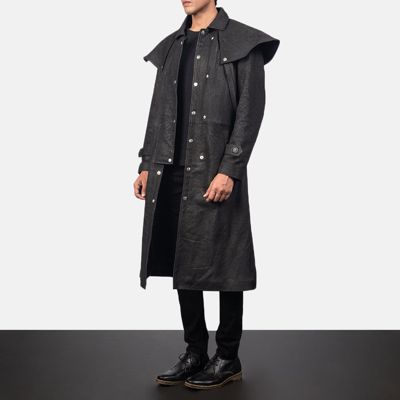 Maverick Schwarz Leather Duster für Herren
