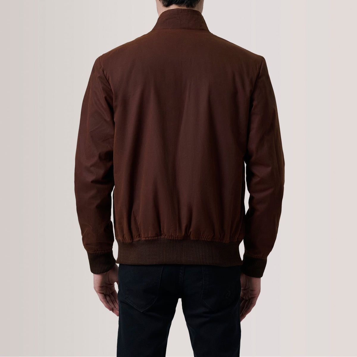 Detailansicht of Snap Button &amp; Zipper Hardware on Morrison Braun Canvas Leder-Bomberjacke für Herren For Men