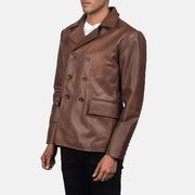 Brown Cowhide leather Blazer - Rückansicht mit passgenauen Schultern &amp; sauberem Saum
