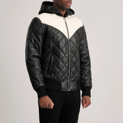 
Tan Brown Sheepskin Leather Bomber Jacket - Rückansicht mit passgenauen Schultern & sauberem Saum