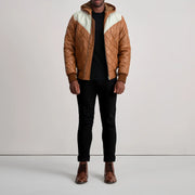 
Norman Lederjacke Hellbraun Puffer Lederjacke für Herren – alternate product view 3