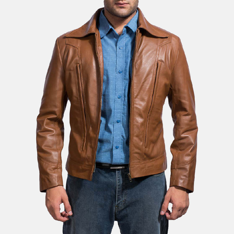 Old School Braun Lederjacke für Herren