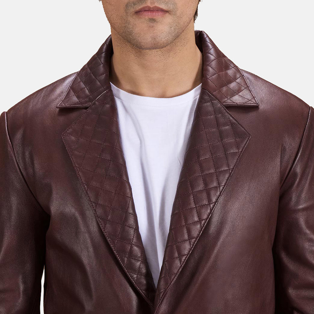 Authentic Sheepskin Leather with Semi-aniline Finish Grain Texture & Heavy-Duty Seam Stitching Detail