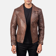 Zipper + Snap Button Strap & Hem Craftsmanship Construction Detail on Men's Raiden Black Leather Biker Jacket