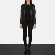 Rave Braun Leder-Bikerjacke für Damen – Zusätzliche Produktansicht 4
