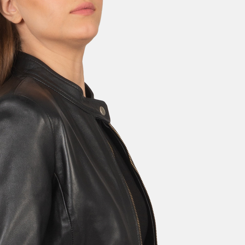 Rave Braun Leder-Bikerjacke für Damen – Zusätzliche Produktansicht 6