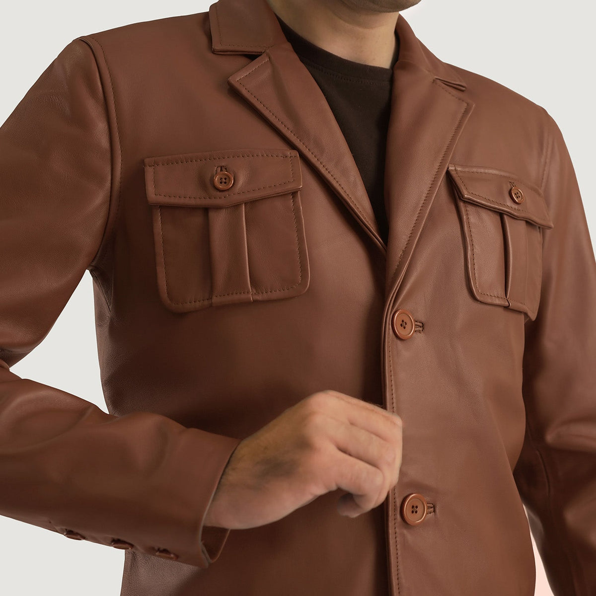 Ray Cutler Lederjacke für Herren – Zusätzliche Produktansicht 6