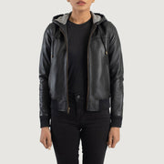 
Rebella Hooded Leder-Bomberjacke für Damen – alternate product view 1