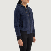 
Rebella Hooded Leder-Bomberjacke für Damen – alternate product view 2