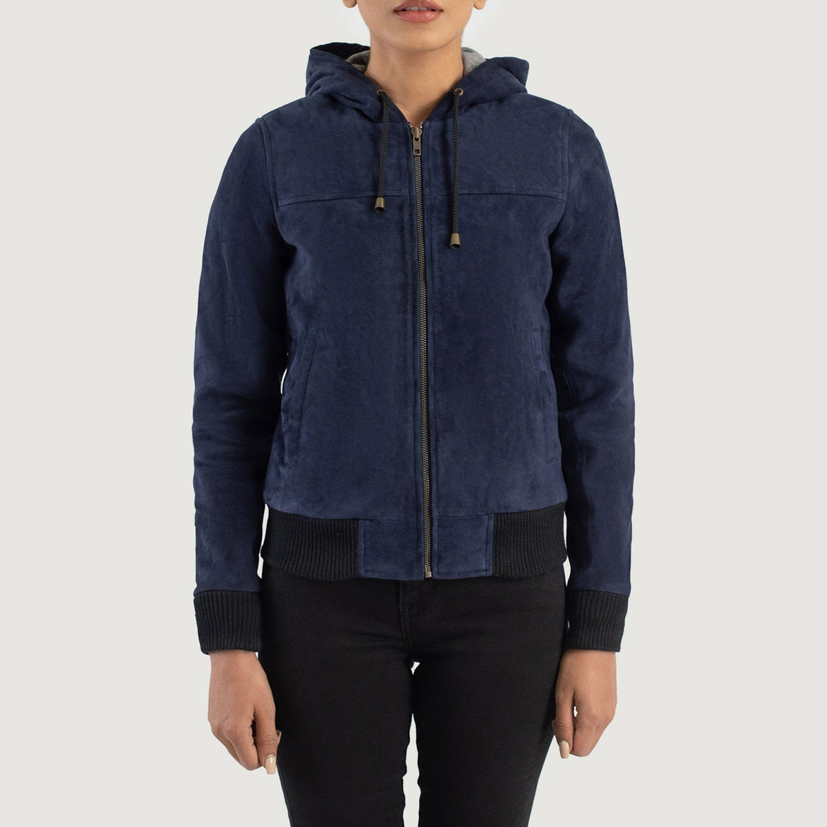 
Rebella Hooded Leder-Bomberjacke für Damen – alternate product view 4