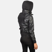 Roslyn Hooded Leder-Bomberjacke für Damen – Zusätzliche Produktansicht 5
