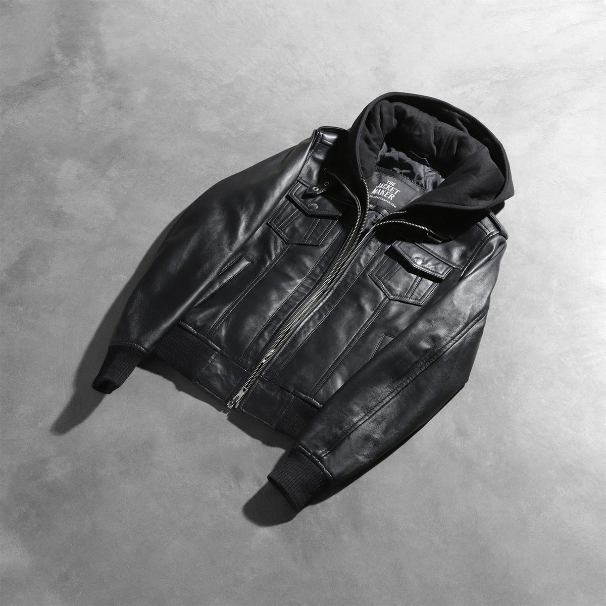 Roslyn Hooded Leder-Bomberjacke für Damen – Zusätzliche Produktansicht 8
