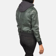 Roslyn Hooded Leder-Bomberjacke für Damen – Zusätzliche Produktansicht 5