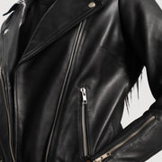 Rumy Kastanienbraun Leder-Bikerjacke für Damen – Zusätzliche Produktansicht 6