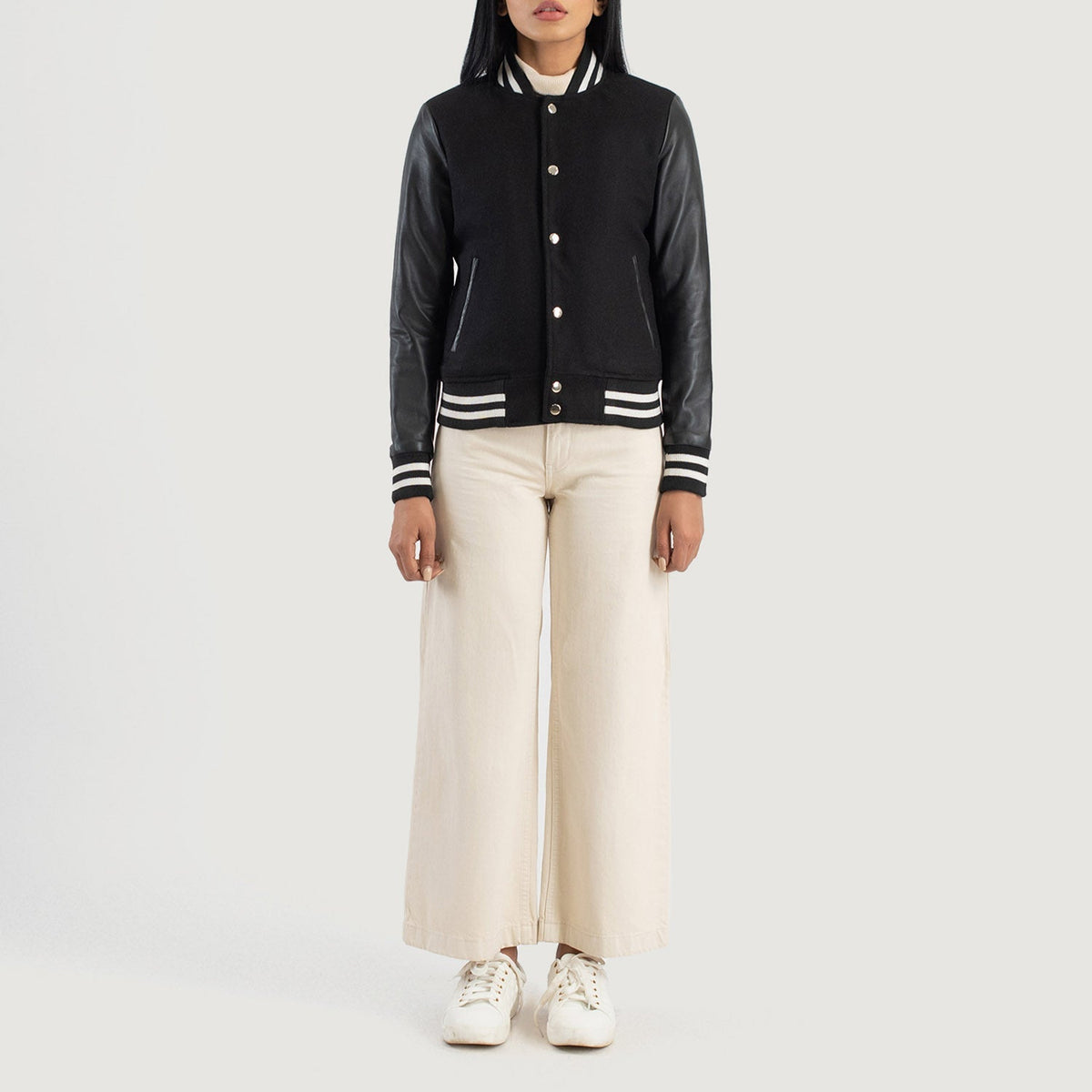 Savant Varsity Lederjacke für Damen – Zusätzliche Produktansicht 3