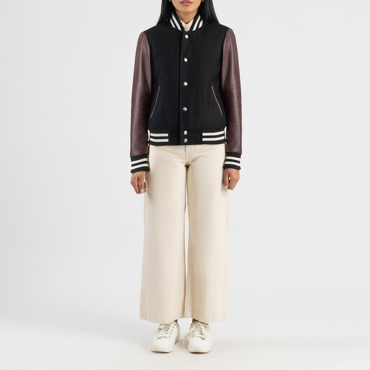 Savant Varsity Lederjacke für Damen – Zusätzliche Produktansicht 3