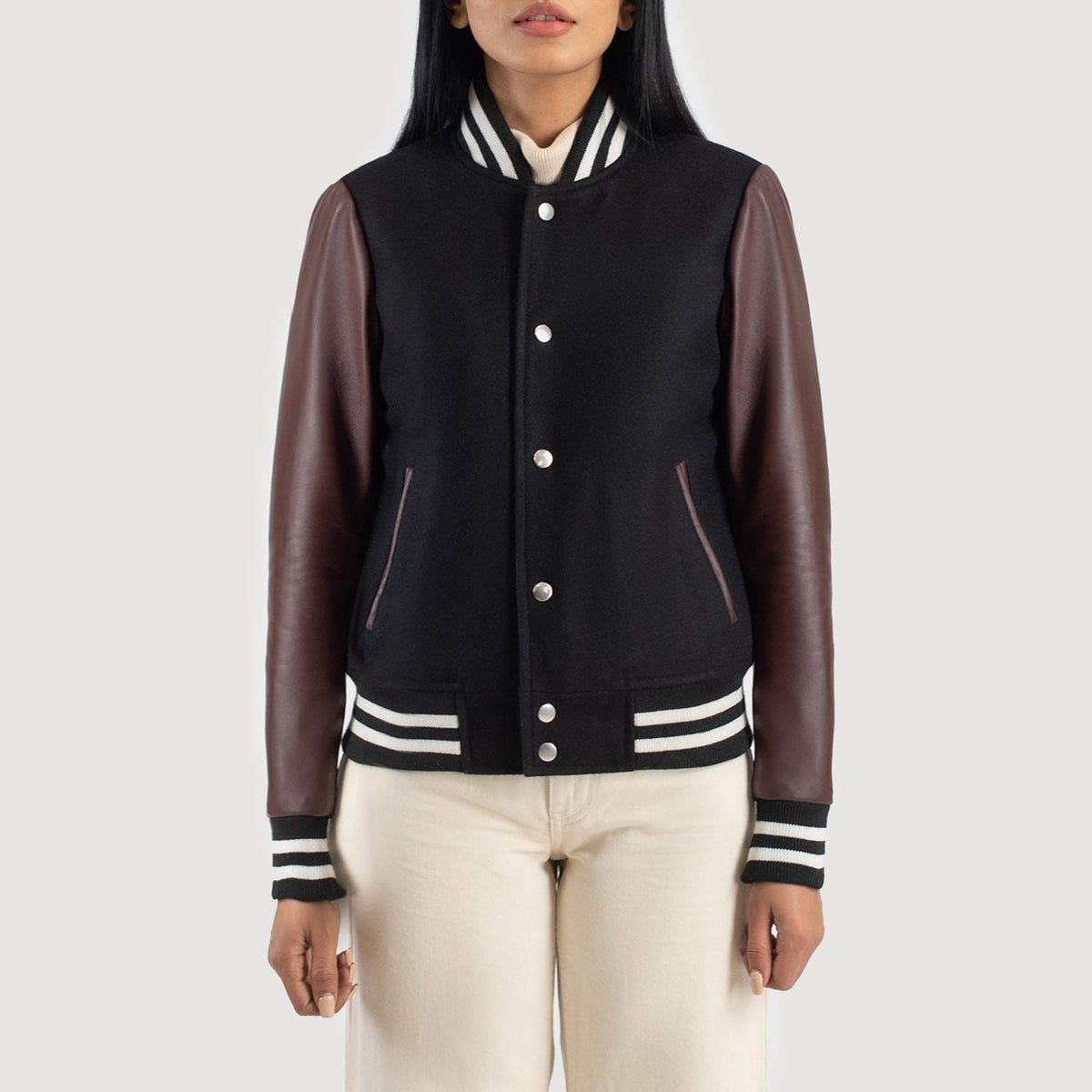 Savant Varsity Lederjacke für Damen – Zusätzliche Produktansicht 4