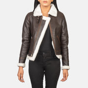 Sherilyn B-3 Schwarz Leder-Bomberjacke für Damen – Zusätzliche Produktansicht 1