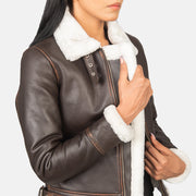 Sherilyn B-3 Schwarz Leder-Bomberjacke für Damen – Zusätzliche Produktansicht 6