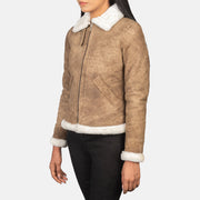Sherilyn B-3 Schwarz Leder-Bomberjacke für Damen – Zusätzliche Produktansicht 2