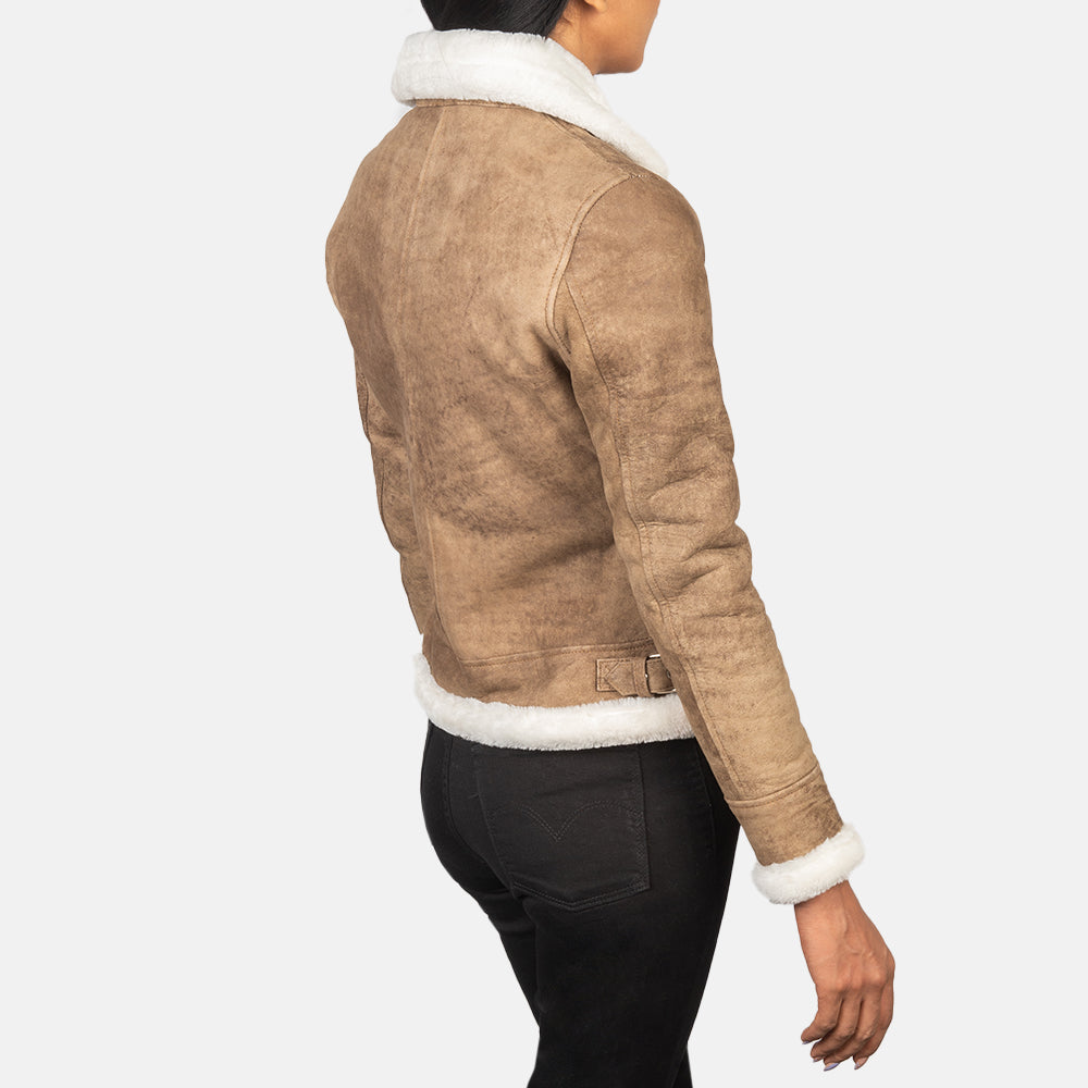 Sherilyn B-3 Schwarz Leder-Bomberjacke für Damen – Zusätzliche Produktansicht 5