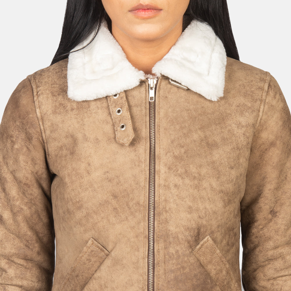Sherilyn B-3 Schwarz Leder-Bomberjacke für Damen – Zusätzliche Produktansicht 6