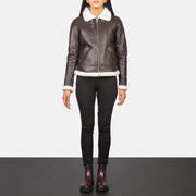Sherilyn B-3 Schwarz Leder-Bomberjacke für Damen – Zusätzliche Produktansicht 3