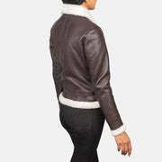 Sherilyn B-3 Schwarz Leder-Bomberjacke für Damen – Zusätzliche Produktansicht 5