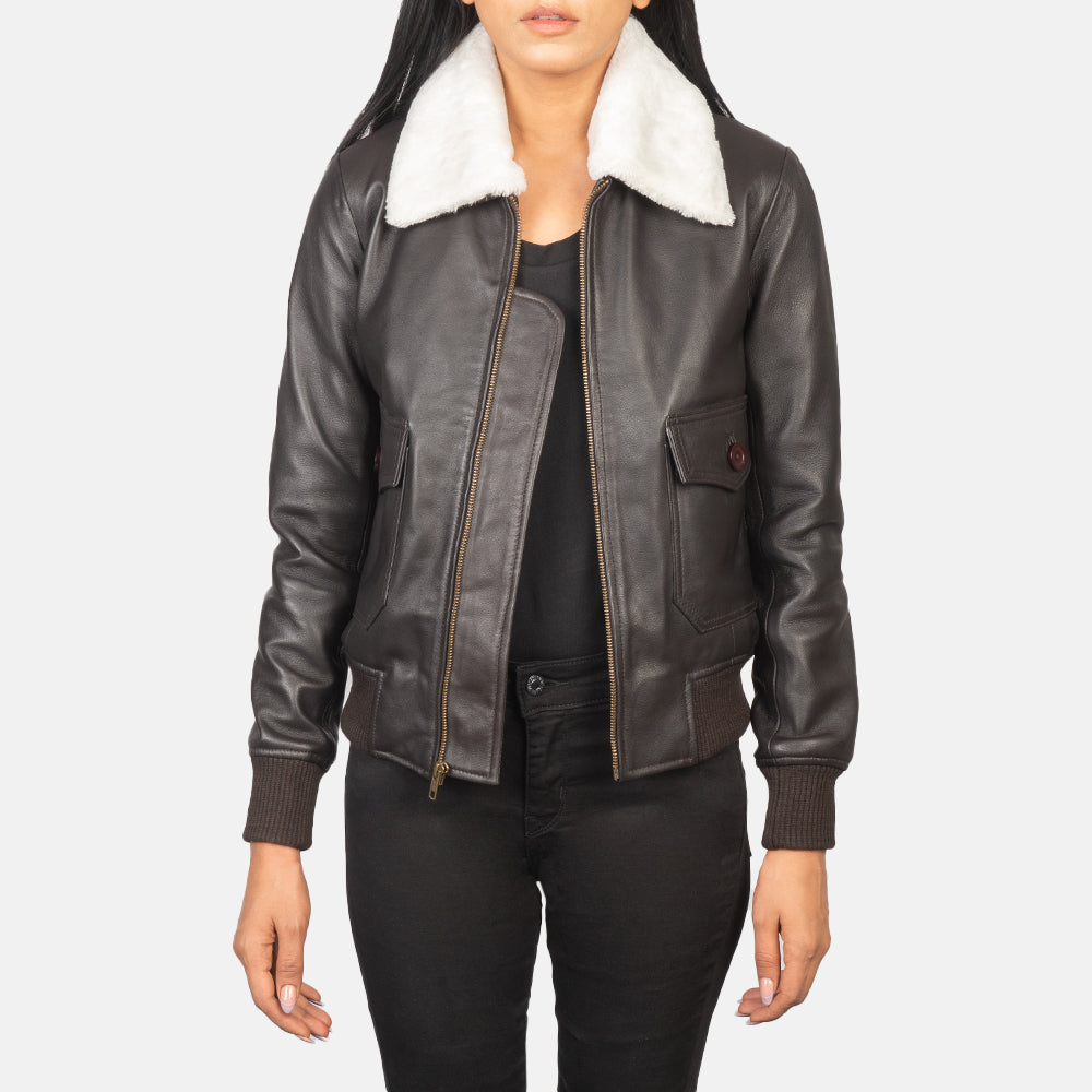 Stella G-1 Leder-Bomberjacke für Damen – Zusätzliche Produktansicht 1