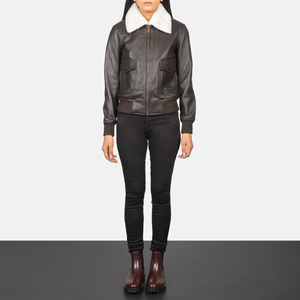 Stella G-1 Leder-Bomberjacke für Damen – Zusätzliche Produktansicht 3