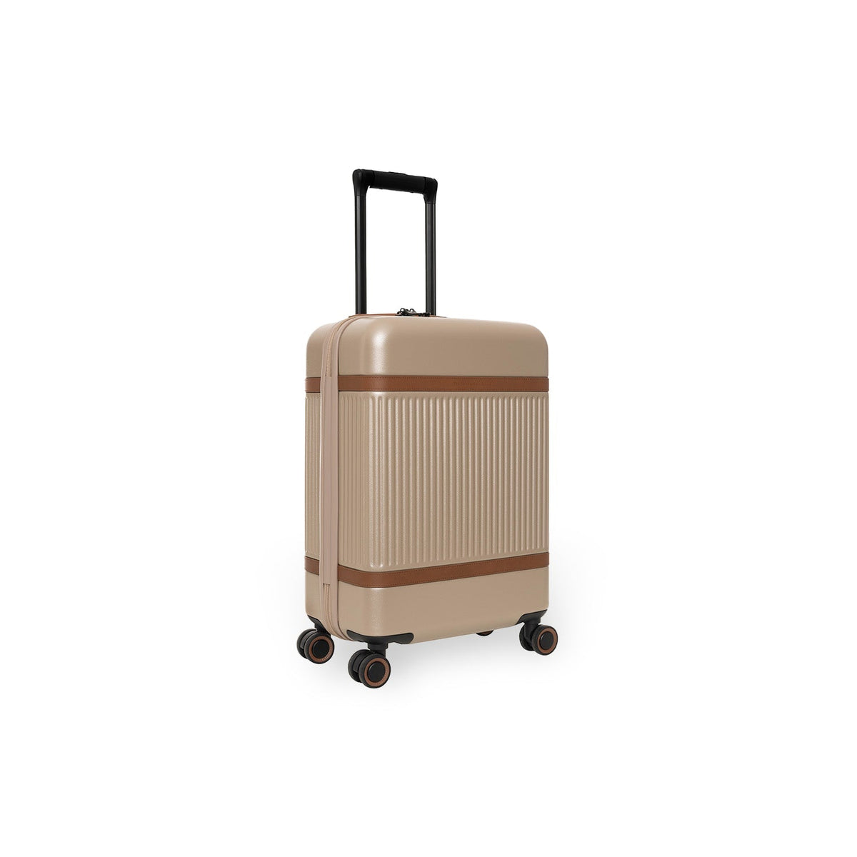 Detailansicht of Classic Collar &amp; Heavy-Duty Zipper Hardware on Hand Luggage Suitcase Front Pocket Zuna