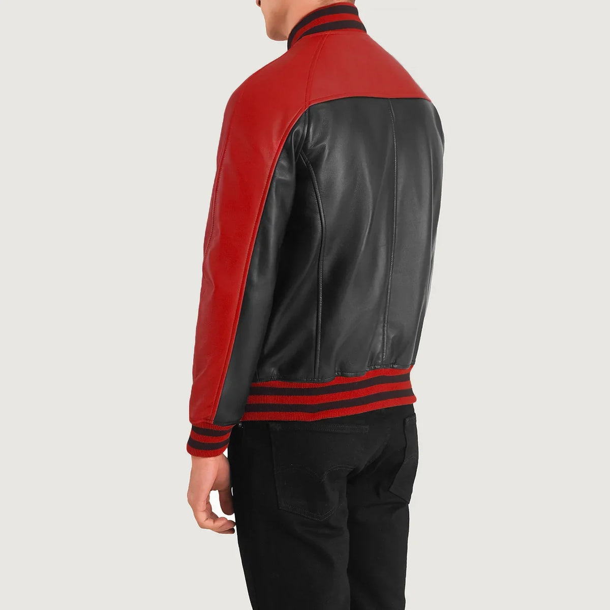 
Terrance Schwarz Varsity Lederjacke für Herren – alternate product view 4