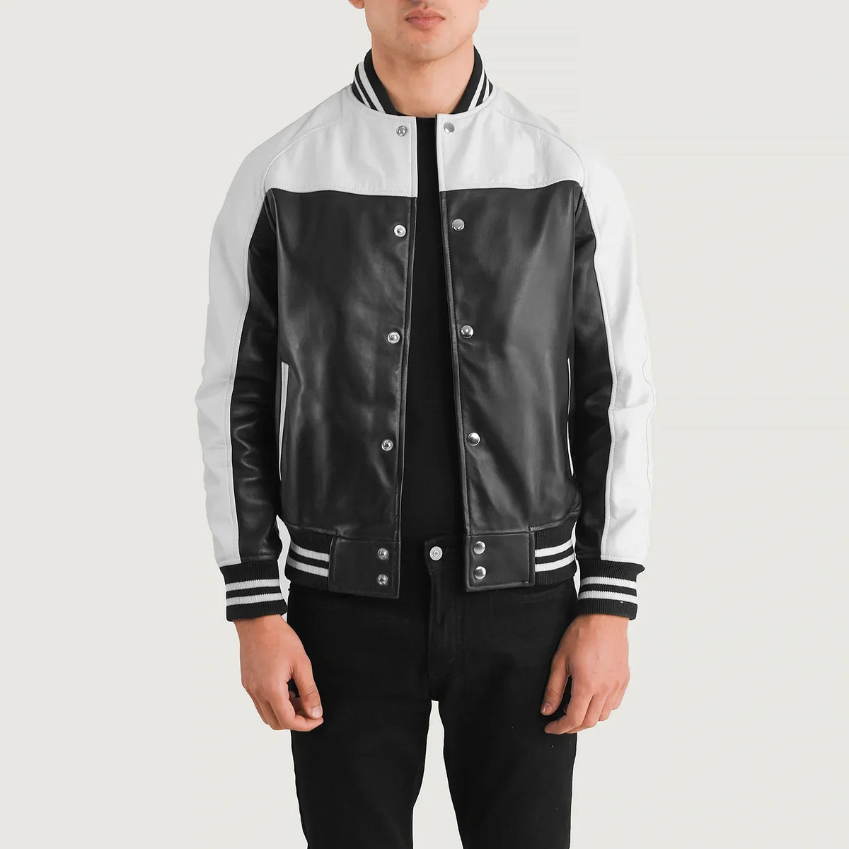 
Terrance Schwarz Varsity Lederjacke für Herren – alternate product view 1