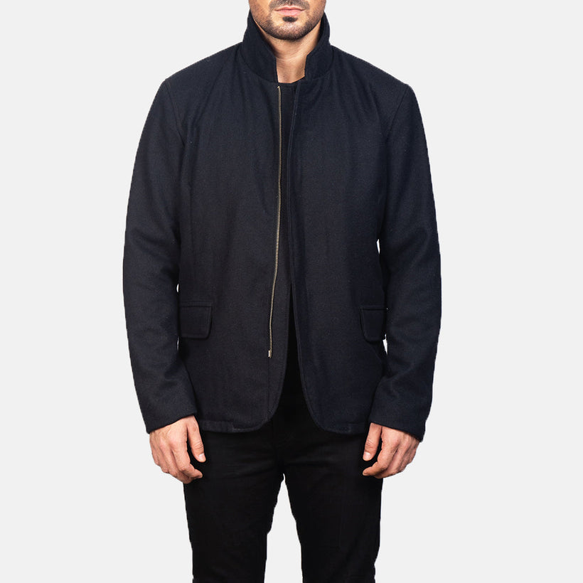 Thomas Schwarz Wool Lederjacke für Herren