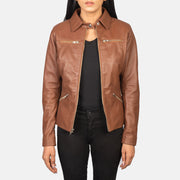 Tomachi Rot Lederjacke für Damen – Zusätzliche Produktansicht 1