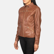 Tomachi Rot Lederjacke für Damen – Zusätzliche Produktansicht 2