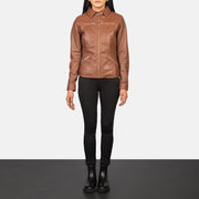 Tomachi Rot Lederjacke für Damen – Zusätzliche Produktansicht 3
