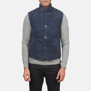 Detailansicht of Notch with removable throat latch &amp; Button Hardware on Men's Tony Blau Suede Vest für Herren