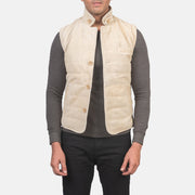 
Tony Off-Weiß Suede Vest für Herren in Off-White Goatskin Suede - Vorderansicht & maßgeschneiderte Silhouette | Online Kaufen
