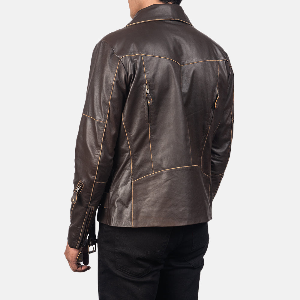 Vincent Schwarz Leder-Bikerjacke für Herren – Zusätzliche Produktansicht 5