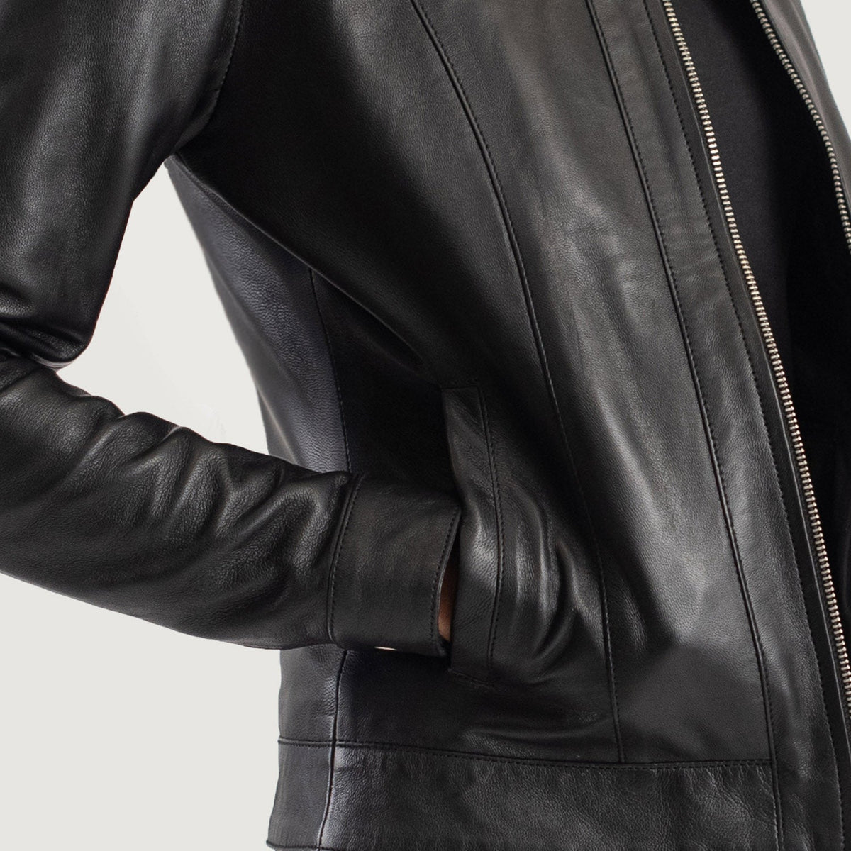 Vixen Classic Collar Lederjacke für Damen – Zusätzliche Produktansicht 6