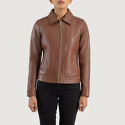 Vixen Classic Collar Lederjacke für Damen – Zusätzliche Produktansicht 4