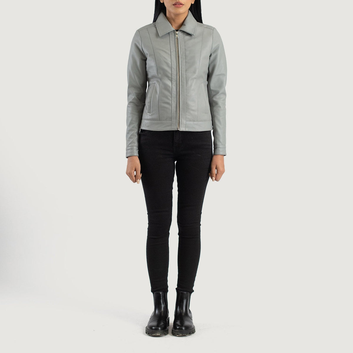 Vixen Classic Collar Lederjacke für Damen – Zusätzliche Produktansicht 3