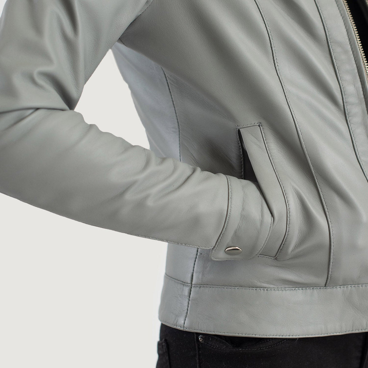Vixen Classic Collar Lederjacke für Damen – Zusätzliche Produktansicht 6