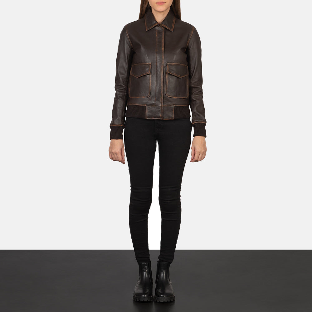 
Westa A-2 Leder-Bomberjacke für Damen – alternate product view 3