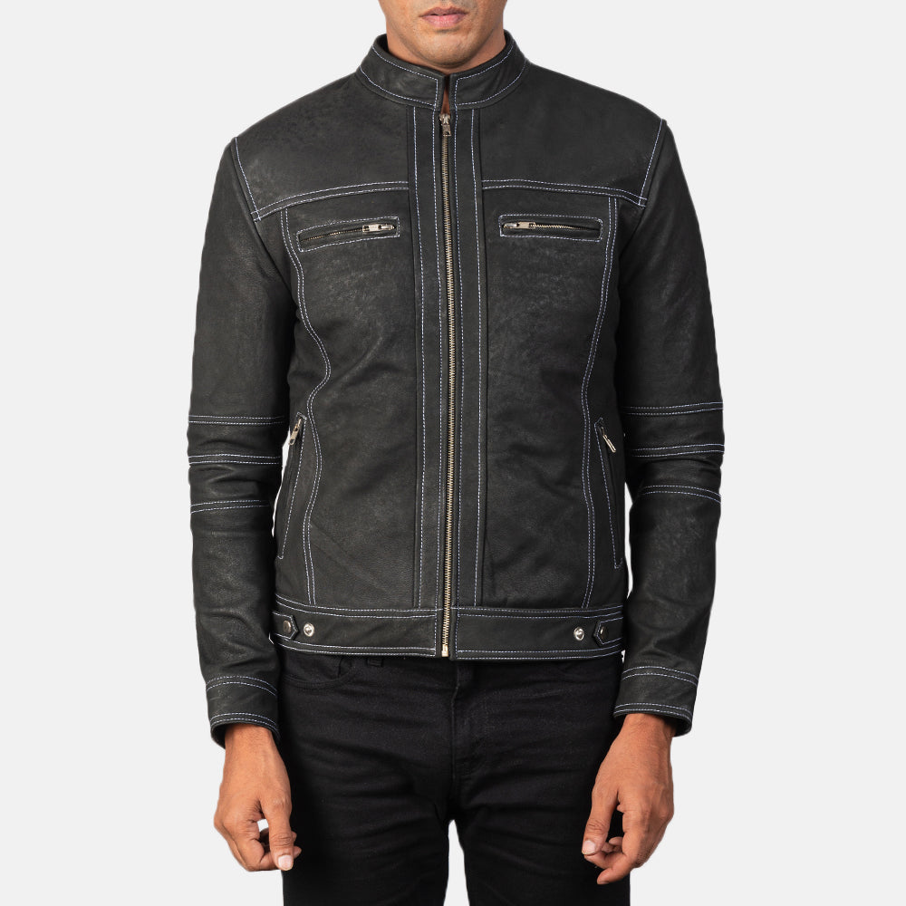 Youngster Leder-Bikerjacke für Herren – Zusätzliche Produktansicht 3