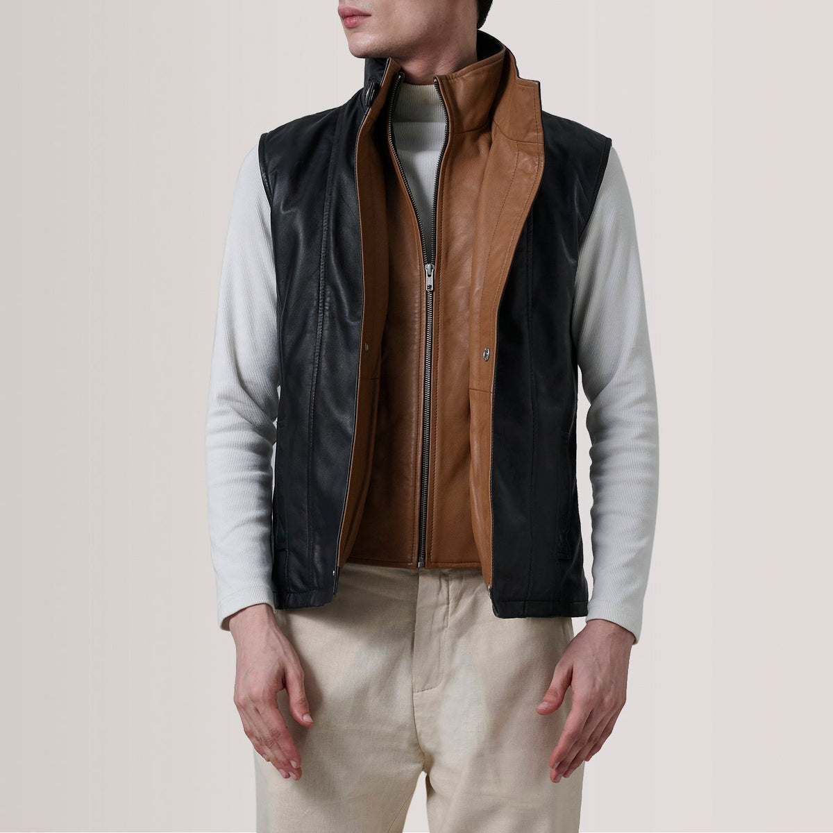 Authentic Goatskin Suede with Suede Finish Grain Texture & Heavy-Duty Seam Stitching Detail