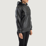 Zest Hooded Pullover Lederjacke für Damen – Zusätzliche Produktansicht 2